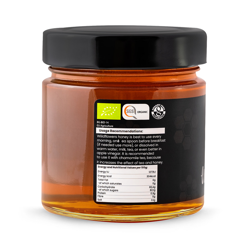 BioHoney organic raw honey wildflowers 300g, UK version