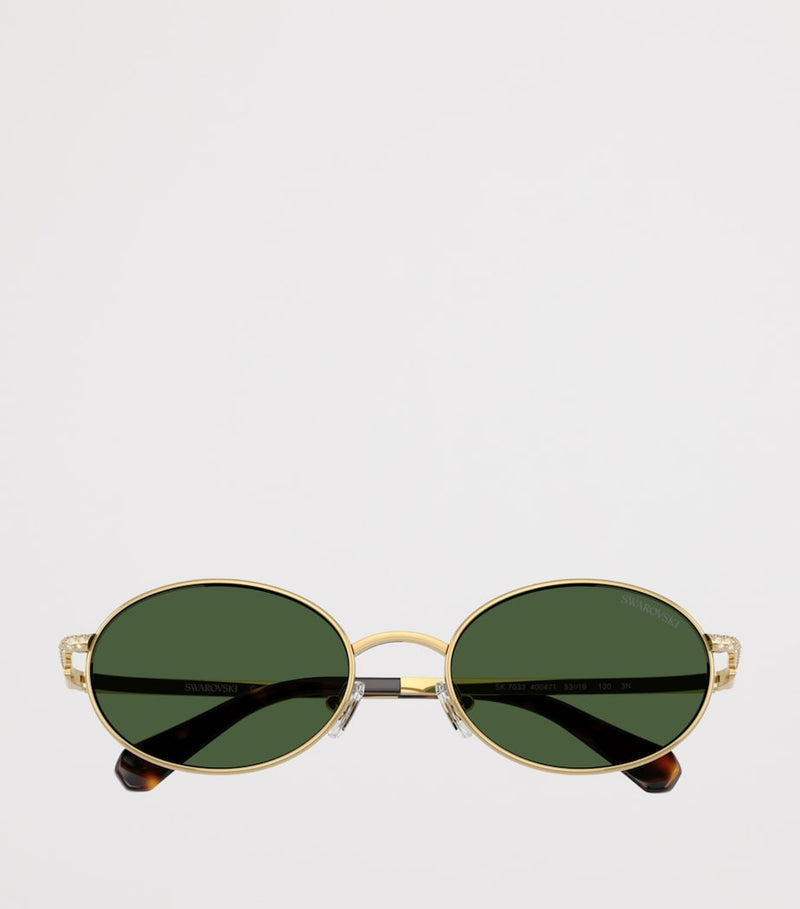 Swarovski oval sunglasses with crystal temples, imported from the UK