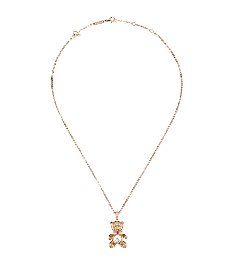 Chopard Happy Diamonds teddy necklace in rose gold - British product