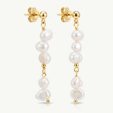 Superdrug MUCHV Gold Pearl Drop Dangle Earrings 4.5cm- Buy online at McGrocer