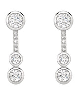 Harrods Boodles Platinum and Diamond Waterfall Small Drop Earrings- Buy online at McGrocer