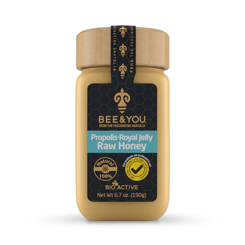 BEE&YOU propolis royal jelly raw honey mix 190g (British brand)