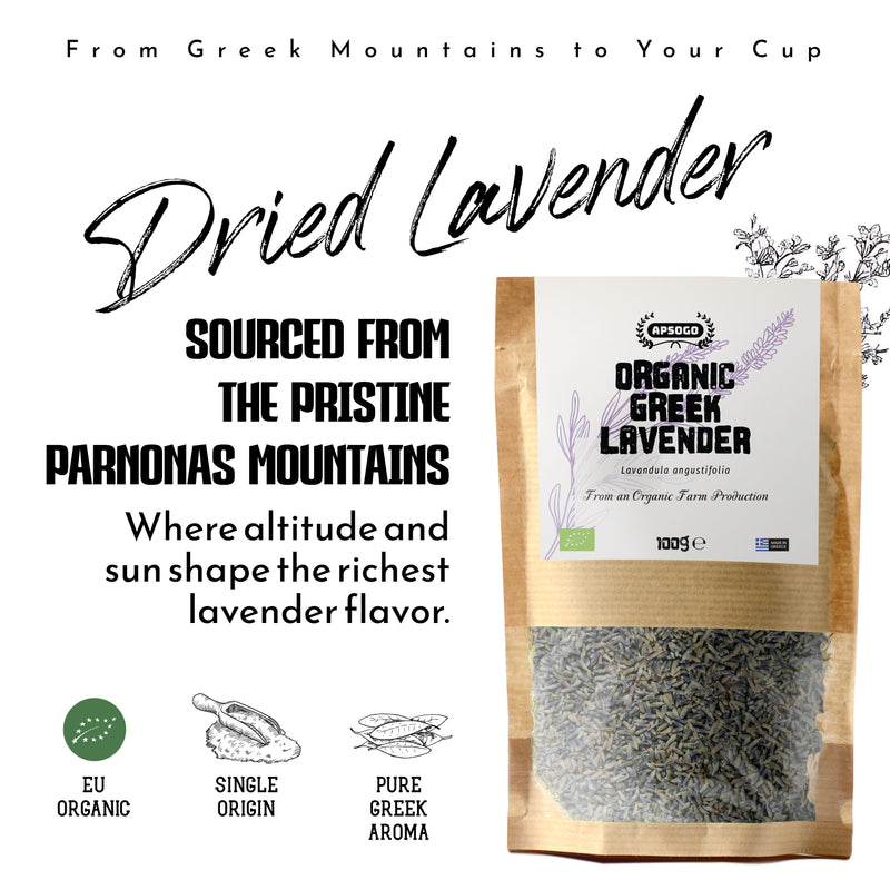APSOGO organic lavender loose leaf herbal tea 100g - British product