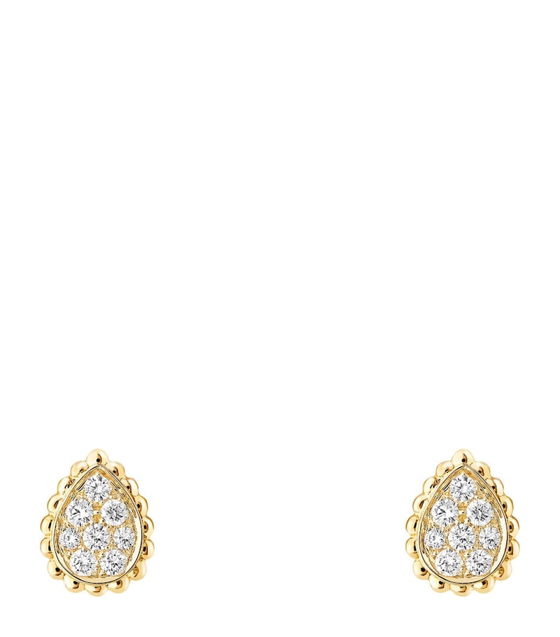 Boucheron Serpent Bohème yellow gold diamond earrings, imported from the UK