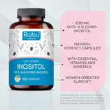 RAIBU Myo Inositol and D-Chiro supplement 150 capsules - British product