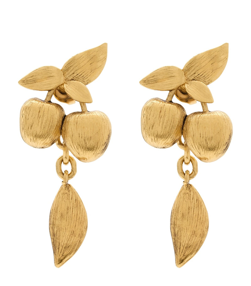 Saint Laurent Cherry-Bob earrings in gilded brass (British brand)