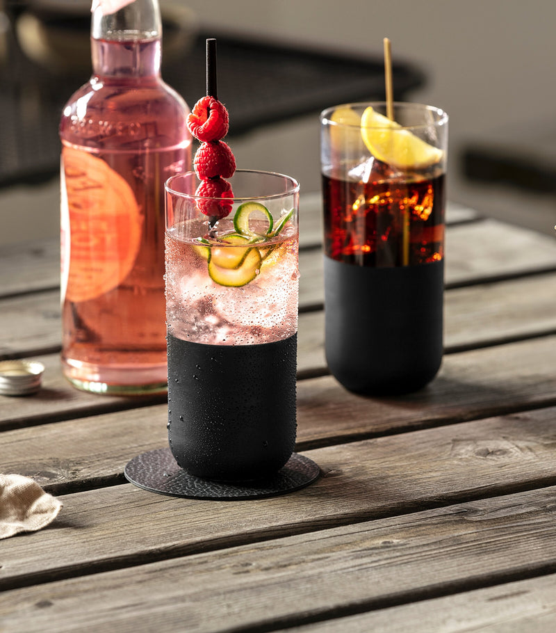 Villeroy & Boch artisanal glass tumblers with matte slate-style bottom, set of 4, 440ml capacity (British brand)