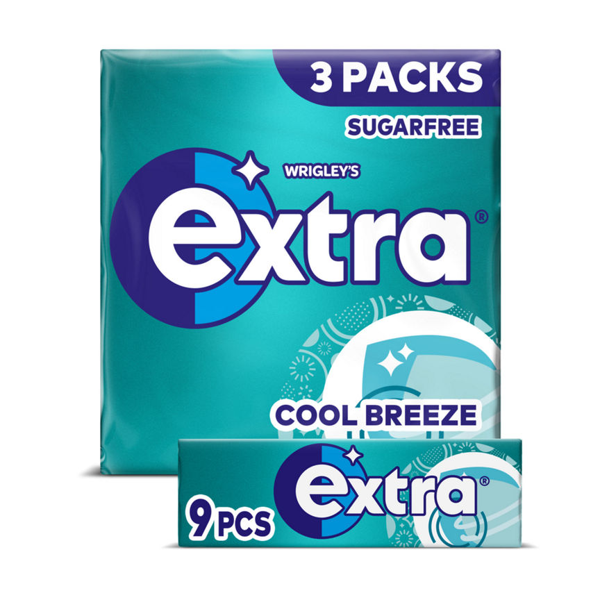 Wrigley's Extra Cool Breeze Sugar Free Chewing Gum Sugar Free 3 x 9 Pieces GOODS ASDA