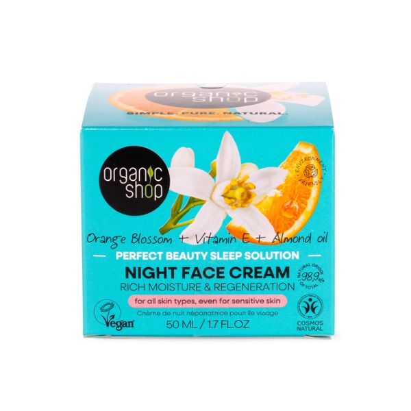 Organic Shop Orange Blossom night cream 50ml, imported from the UK