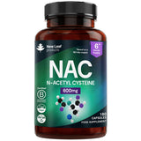 Superdrug New Leaf NAC N-Acetyl-Cysteine 600mg Supplement 180 Capsules- Buy online at McGrocer