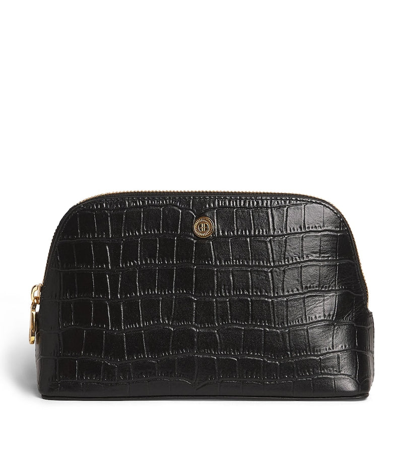 Harrods small croc-embossed leather cosmetics bag, UK version