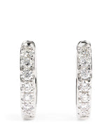 Harrods Harrods White Gold and Diamond Huggie Earrings (0.20ctw)- Buy online at McGrocer