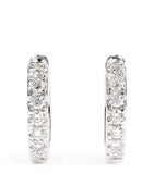 Harrods white gold diamond huggie earrings 0.20ctw, imported from the UK