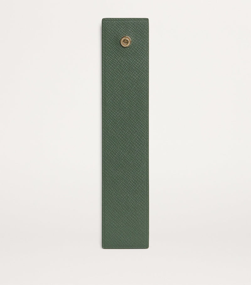 Harrods leather embossed-logo bookmark, UK version