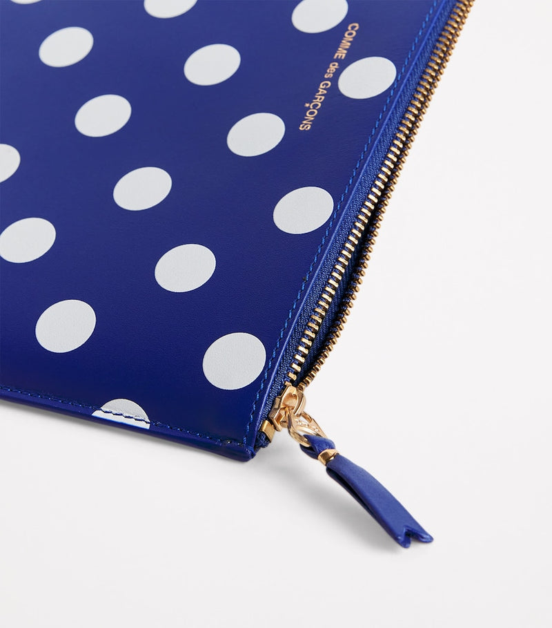 Comme des Garçons Wallet leather polka-dot zipped pouch (British brand)