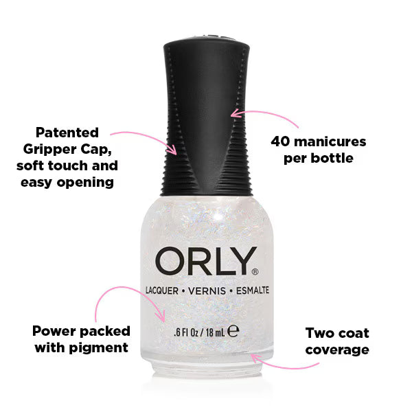 Orly nail polish topper Twinkling Veil 18ml, imported from the UK