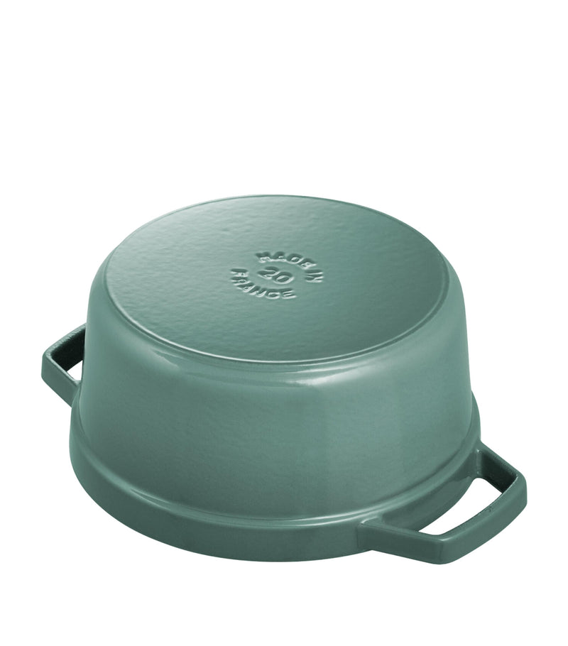 Round Cast Iron Enamel Coated Casserole Dish 20cm 2.2L