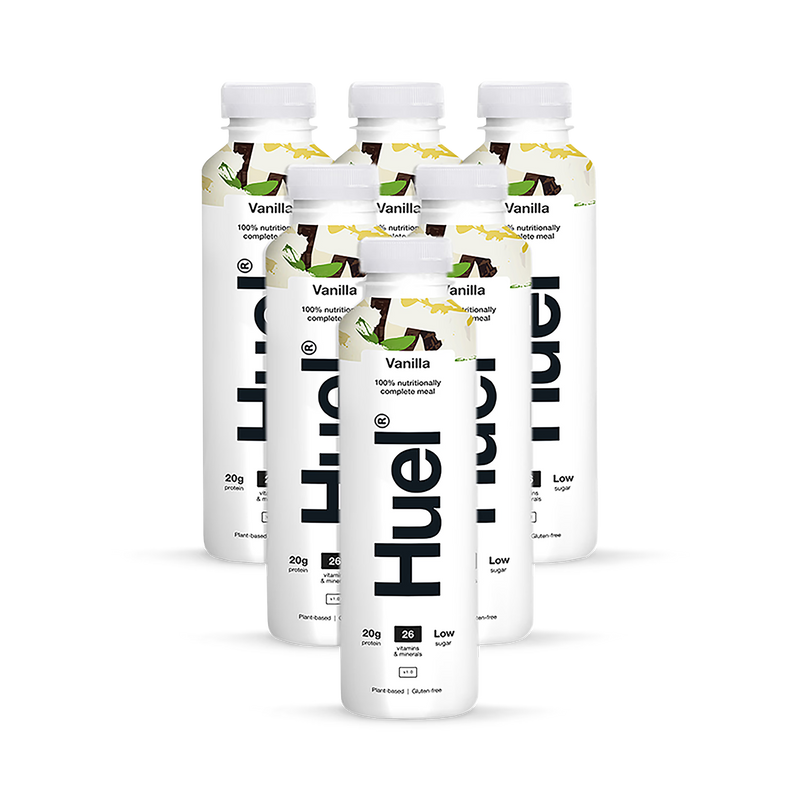 Huel meal replacement vanilla 6 x 500ml bottles, imported from the UK