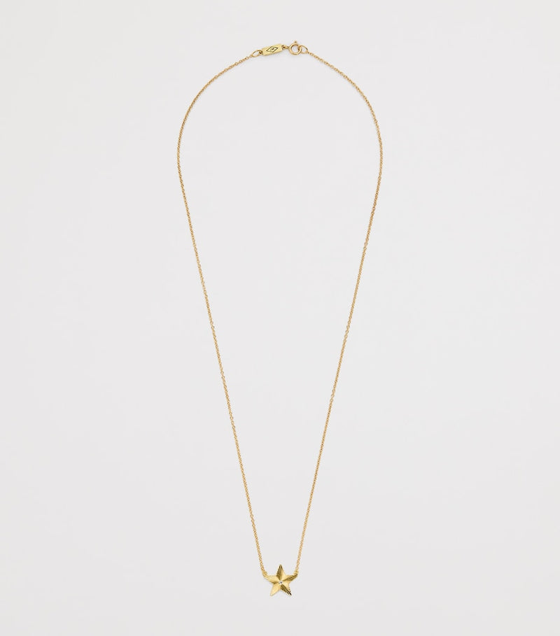 Jennifer Meyer mini yellow gold and diamond 70s star necklace - British product