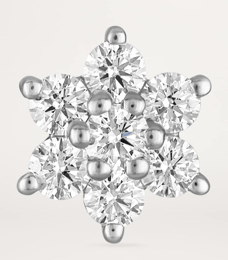 Maria Tash white gold diamond flower stud earring 7mm (British brand)