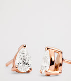 Harrods rose gold pear diamond stud earrings 0.50ct, imported from the UK