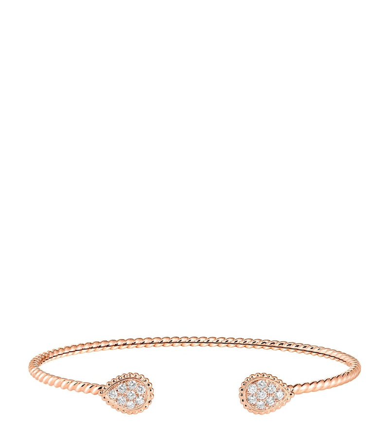 Boucheron rose gold diamond Serpent Bohème bangle (British brand)