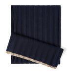 Brunello Cucinelli luxury cashmere ribbed scarf, UK version