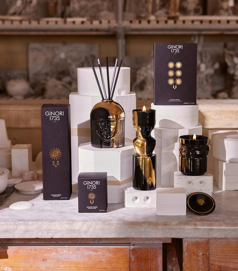 GINORI 1735 The Gold Crown scented candle refill, UK version