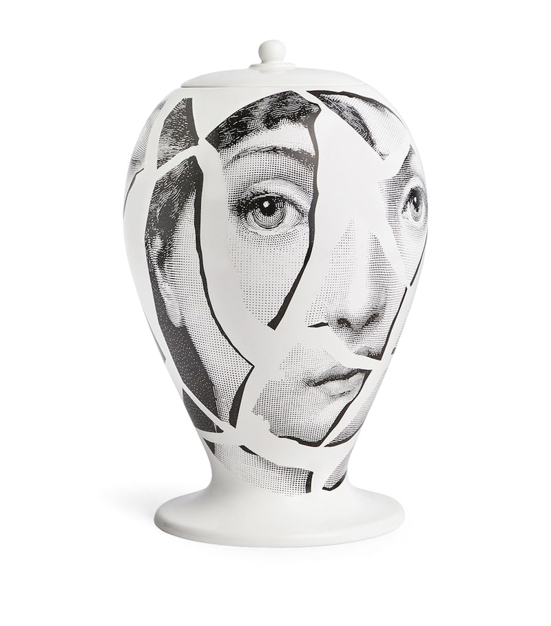 Fornasetti porcelain vase with broken-face design 30cm - British product