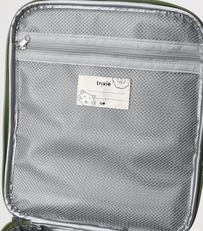 Trixie Mr Dino insulated lunch bag with dinosaur print (British brand)