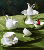 Meissen porcelain sugar bowl with lid Waves Relief (British brand)