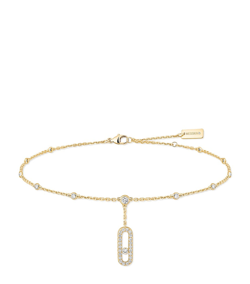 Messika Move Uno yellow gold pave diamond anklet 0.35ct (British brand)