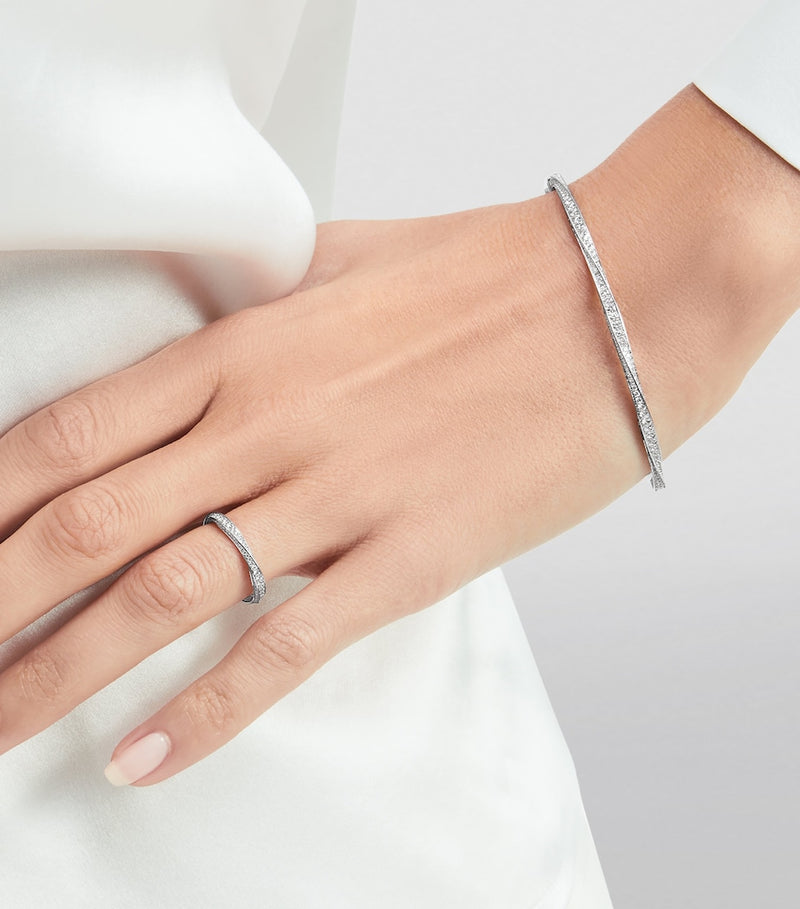 Graff white gold diamond spiral bangle, imported from the UK