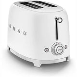 محمصة Smeg TSF01 بيضاء بسماكتين على الطراز القديم - منتج بريطاني