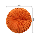 Livingandhome Velvet Cushion Round Pleated Pumpkin 35cm, UK version