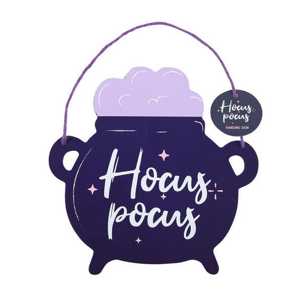 Something Different Hocus Pocus Cauldron hanging sign 20cm - British product