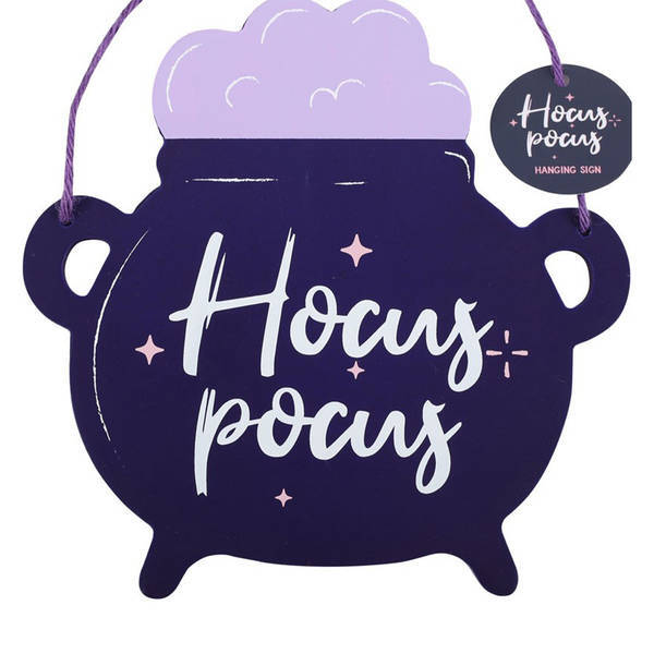 Something Different Hocus Pocus Cauldron hanging sign 20cm - British product