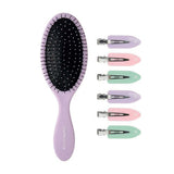 Brushworks purple hair styling set clips and brush - British product