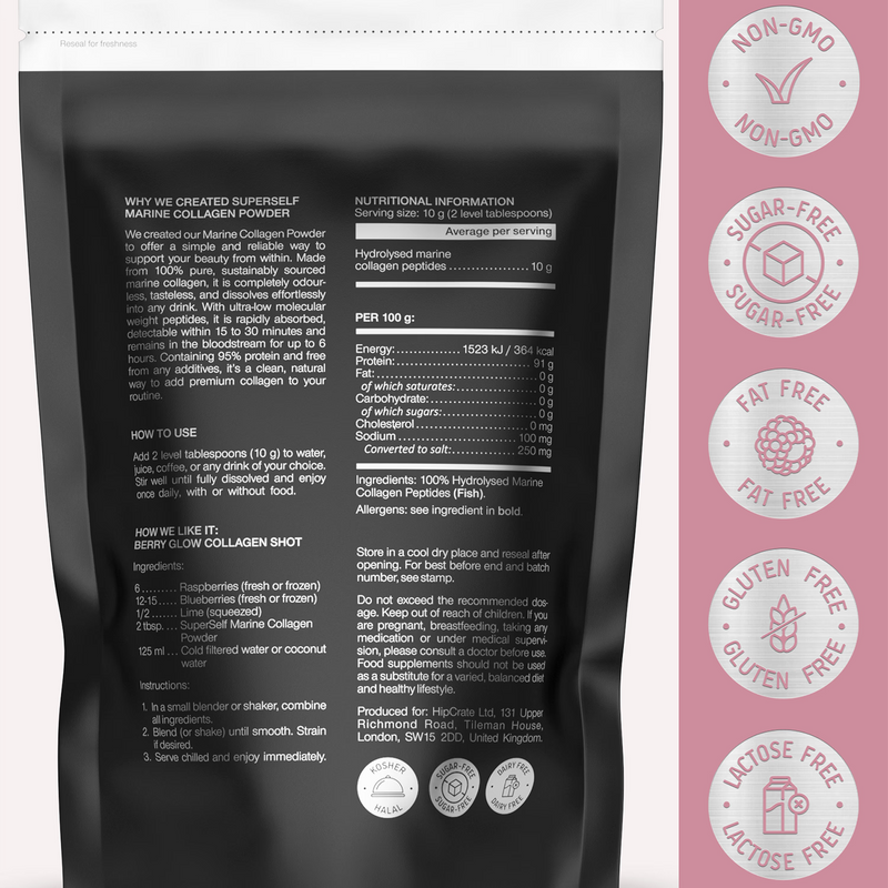 SuperSelf marine collagen powder odourless 240g, UK version