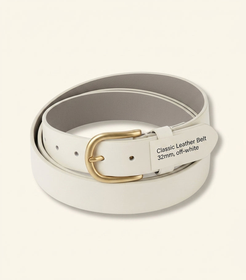 Givenchy calfskin leather belt with oval buckle, imported from the UK