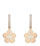 Harrods Boodles Rose Gold and Diamonds Mini Blossom Drop Earrings- Buy online at McGrocer