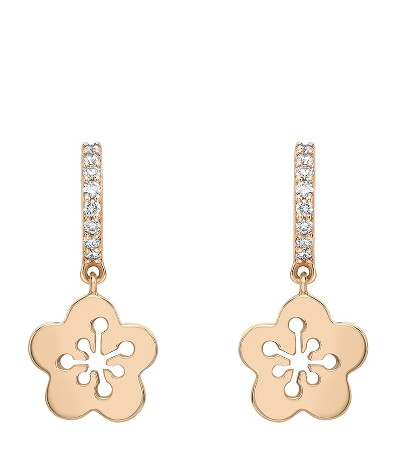 Boodles blossom mini drop earrings rose gold diamonds - British product