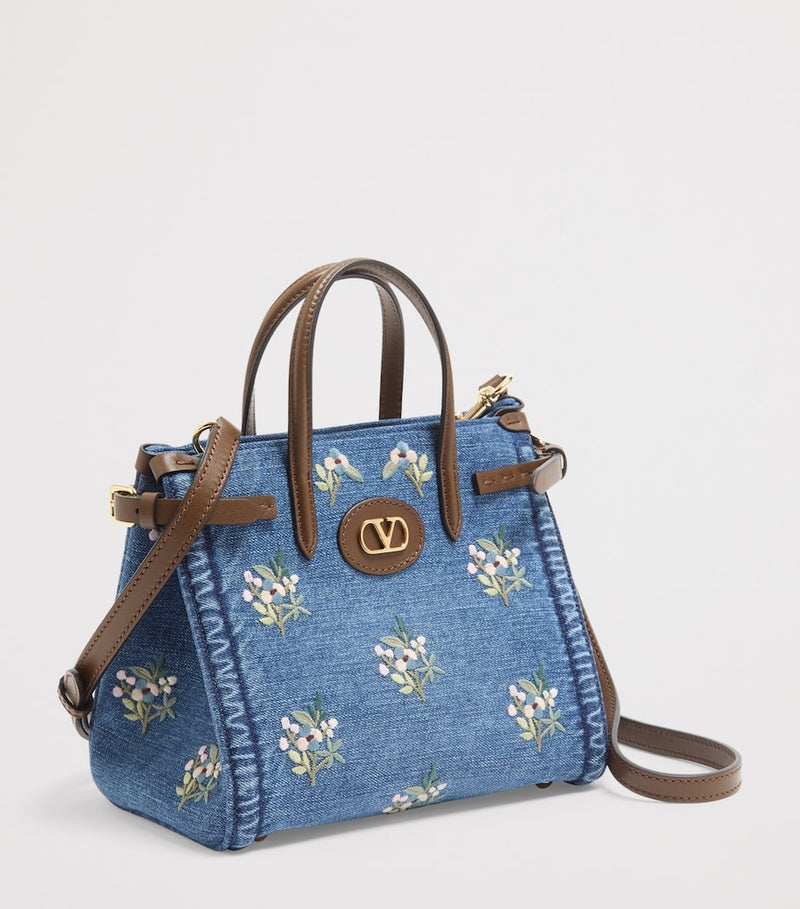 Valentino Garavani small embroidered Antibes top-handle bag, imported from the UK