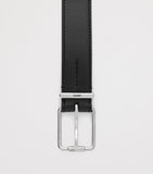 LOEWE leather belt 3.5cm silver buckle, UK version
