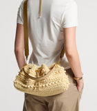 Jimmy Choo medium cinch raffia beaded bucket bag - British product