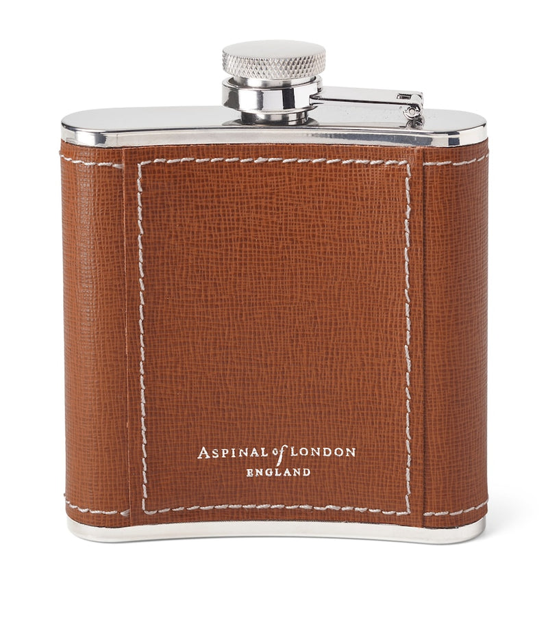 Aspinal of London classic leather hip flask - British product