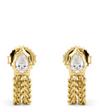 Jade Trau Envoy chain earrings in yellow gold with diamonds, imported from the UK
