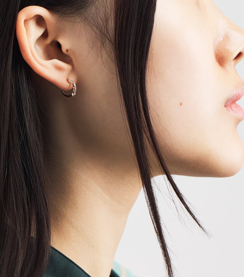 Suzanne Kalan rose gold diamond hoop earrings, imported from the UK