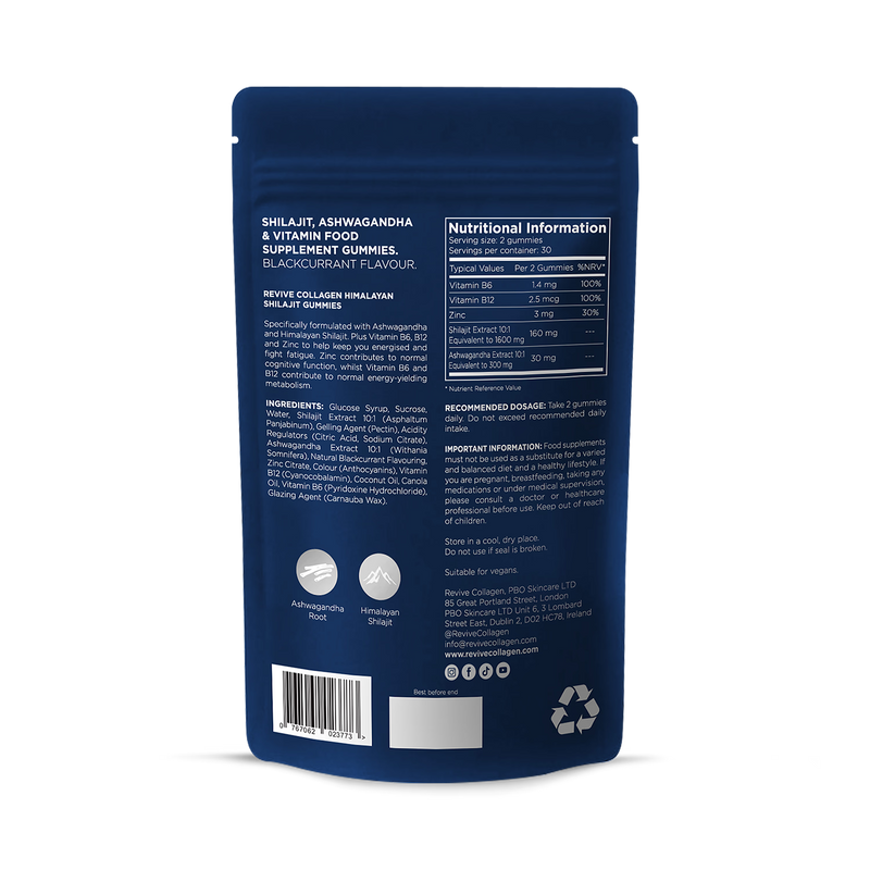 Revive Collagen Himalayan Shilajit Gummies energy supplement - British product