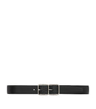 Saint Laurent Double Boucle Cadre leather belt 3.5cm, imported from the UK
